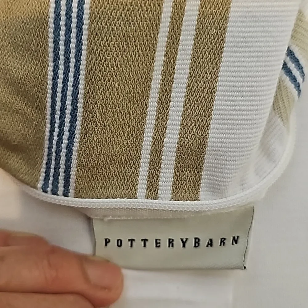 - 2 Pottery barn striped/gray pillow cases